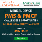 Webinar on Medical Device PMS & PMCF: Challenges & Opportunities