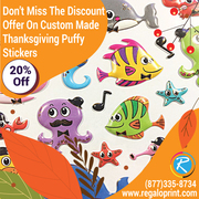 Don’t Miss The Discount On Custom Made Thanksgiving Puffy Stickers – R